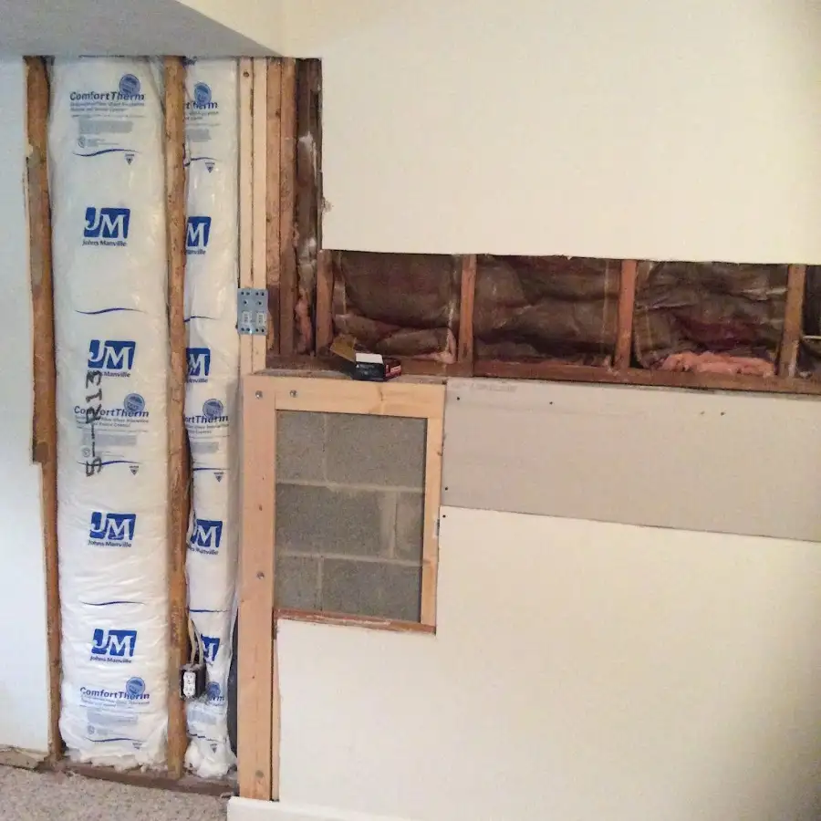 Wall insulation replacement during Contents Cleaning & Restoration in Freeport